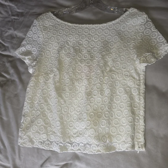 Lilly Pulitzer White Crochet Side Zip Lined Blouse Size Small - Picture 3 of 10